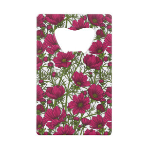 Roze Cosmos bloemen Kredietkaart Flessenopener