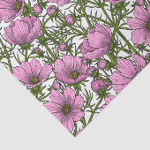 Roze Cosmos bloemen Tissuepapier (Detail)