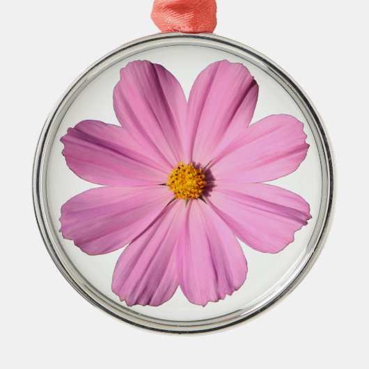 Roze Cosmos Metalen Ornament (Voorkant)