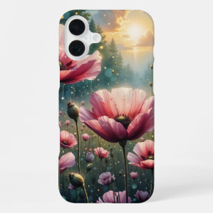 Roze Cosmos Zonsopgang Landschap iPhone 16 Plus Hoesje