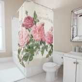 Roze Cottage-Roos Douchegordijn (In situ)