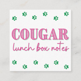 Roze Cougar Print Naam Lunch Box Notities