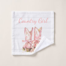 Roze Country Cowgirl Wasdoek