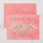  Roze Country Wedding Bedankt Briefkaart (Voorkant / Achterkant)