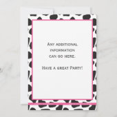 Roze Cow Print Cowgirl Bachelorette Party nodigt u Kaart (Achterkant)