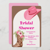 roze cowboy bruiloftsfeest kaart (Voorkant / Achterkant)