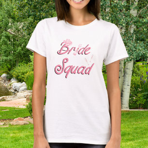 Roze cowboyhoed met bloemen Bruidsploeg  T-shirt