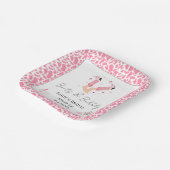 Roze Cowboylaarzen & Bruisende Witte Bruiloftsshow Papieren Bordje (Gebogen)