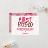 Roze Cowgirl 1e Rodeo Dank je Kaart (Voorkant / Achterkant in situ)