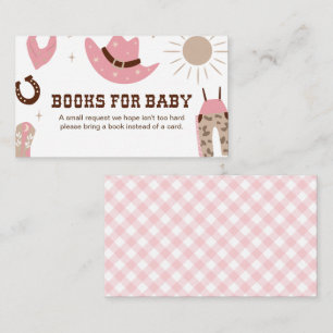 Roze Cowgirl Baby shower Books voor Baby Informatiekaartje