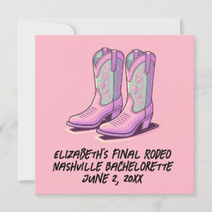 Roze Cowgirl Bachelorette Flirterige Laarzen  Kaart
