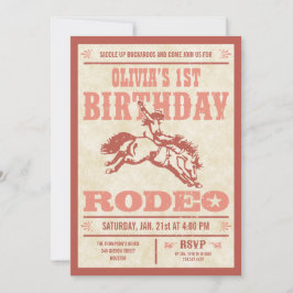 Roze Cowgirl Birthday Rodeo Poster Uitnodigingen