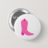 Roze Cowgirl Boot Ronde Button 5,7 Cm (Voorkant /achterkant)