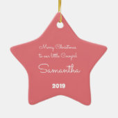 Roze Cowgirl (bruin haar) Keramisch Ornament (Achterkant)