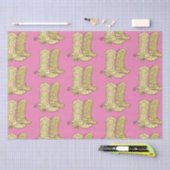 Roze Cowgirl Cowboy laarzen Tissuepapier (Craft)