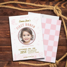Roze Cowgirl Eerste Rodeo Meisje Verjaardag