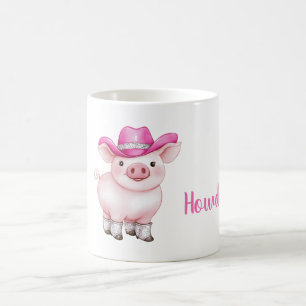 Roze Cowgirl Hoed Howdy Varken Koffiemok