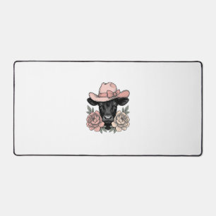 Roze Cowgirl Kalf met Pioenrozen Vintage Vector_1 Bureaumat
