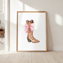 Roze Cowgirl Laars Meisjesachtige Westerse Muur Ku Poster