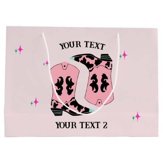 Roze Cowgirl laarzen Rodeo Groot Cadeauzakje (Achterkant)