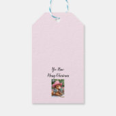 Roze Cowgirl Lassoing Kerstmis Cadeaulabel (Achterkant)