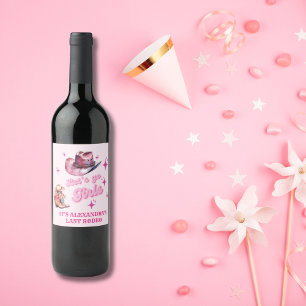 Roze Cowgirl Nashville Let's Go Meisjes Bacheloret Wijn Etiket