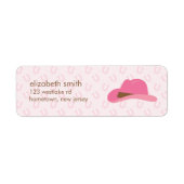 Roze Cowgirl Pet Etiket (Voorkant)