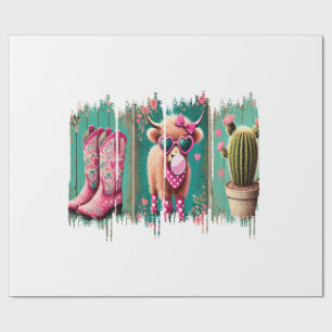 Roze Cowgirl Valentijn Png, Hart Png Cadeaupapier