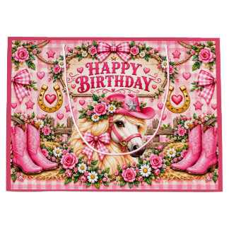 Roze Cowgirl Verjaardagscadeautas Groot Cadeauzakje