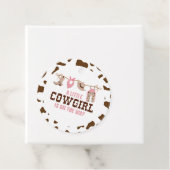 Roze Cowgirl Western Baby shower Bedankjes Labels (In situ)