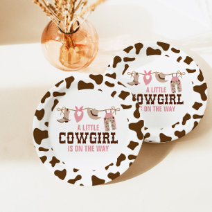Roze Cowgirl Western Baby shower Papieren Bordje
