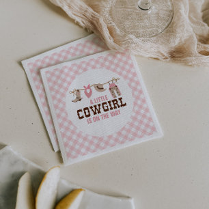 Roze Cowgirl Western Baby shower Servet