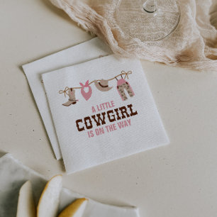 Roze Cowgirl Western Baby shower Servet