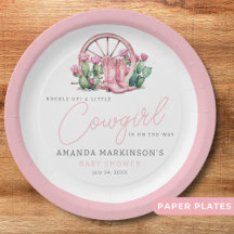 Roze Cowgirl Western Cactus Baby shower