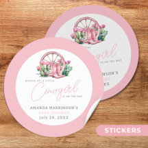 Roze Cowgirl Western Cactus Baby shower