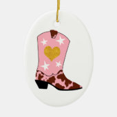 Roze Cowgirl Westerne kerst Keramisch Ornament (Voorkant)