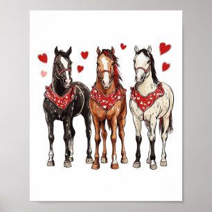 Roze Cowgirl Westerne Valentijn Horse Liefde voor  Poster