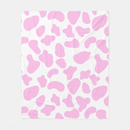 Roze Cowprint Fleece Deken