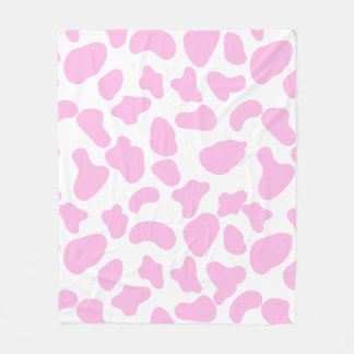 Roze Cowprint Fleece Deken