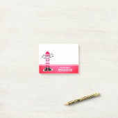 Roze Crayon op maat Post-it® Notes (Op bureau)