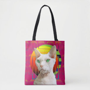 Roze Crazy Cat Design Sphynx Cat en Devon Rex Cat Draagtas