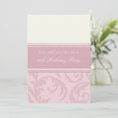 Roze Cream Floral 80e verjaardag Kaart (Staand voorkant)