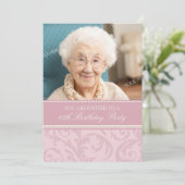 Roze Cream Floral 85e verjaardag Kaart (Staand voorkant)