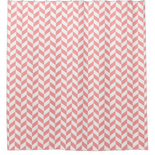 Roze & Cream Herringbone Modern naadloos patroon Douchegordijn