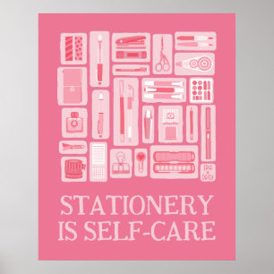 Roze Creatieve Hulpmiddelen Illustratie Zelfzorg Poster