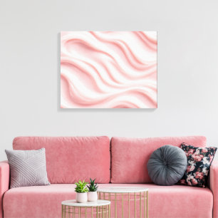 Roze Crème Abstract Ontwerp Canvas Afdruk