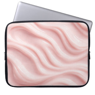 Roze Crème Abstract Patroon Laptop Sleeve