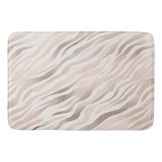 Roze Crème Beige Zebra Animal Print Badmat (Voorkant)
