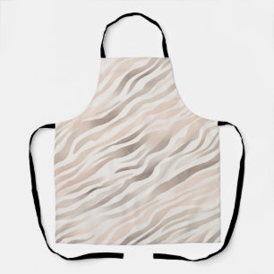 Roze Crème Beige Zebra Animal Print Schort