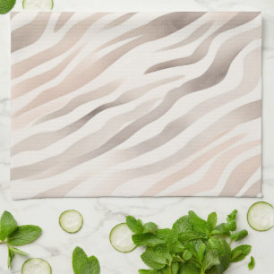 Roze Crème Beige Zebra Dierenprint Theedoek